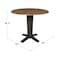 International Concepts 42 in. Solid Wood Round Dual Drop Leaf Dining Pedestal Table - 36.3 in.High in Hickory/Washed Coal K45-42DPT-23B-36 - alternate 4